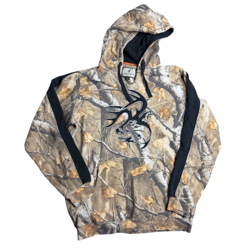 Legendary Whitetails Camo Hoodie Mens Large Buck Deer Hunting Pullover